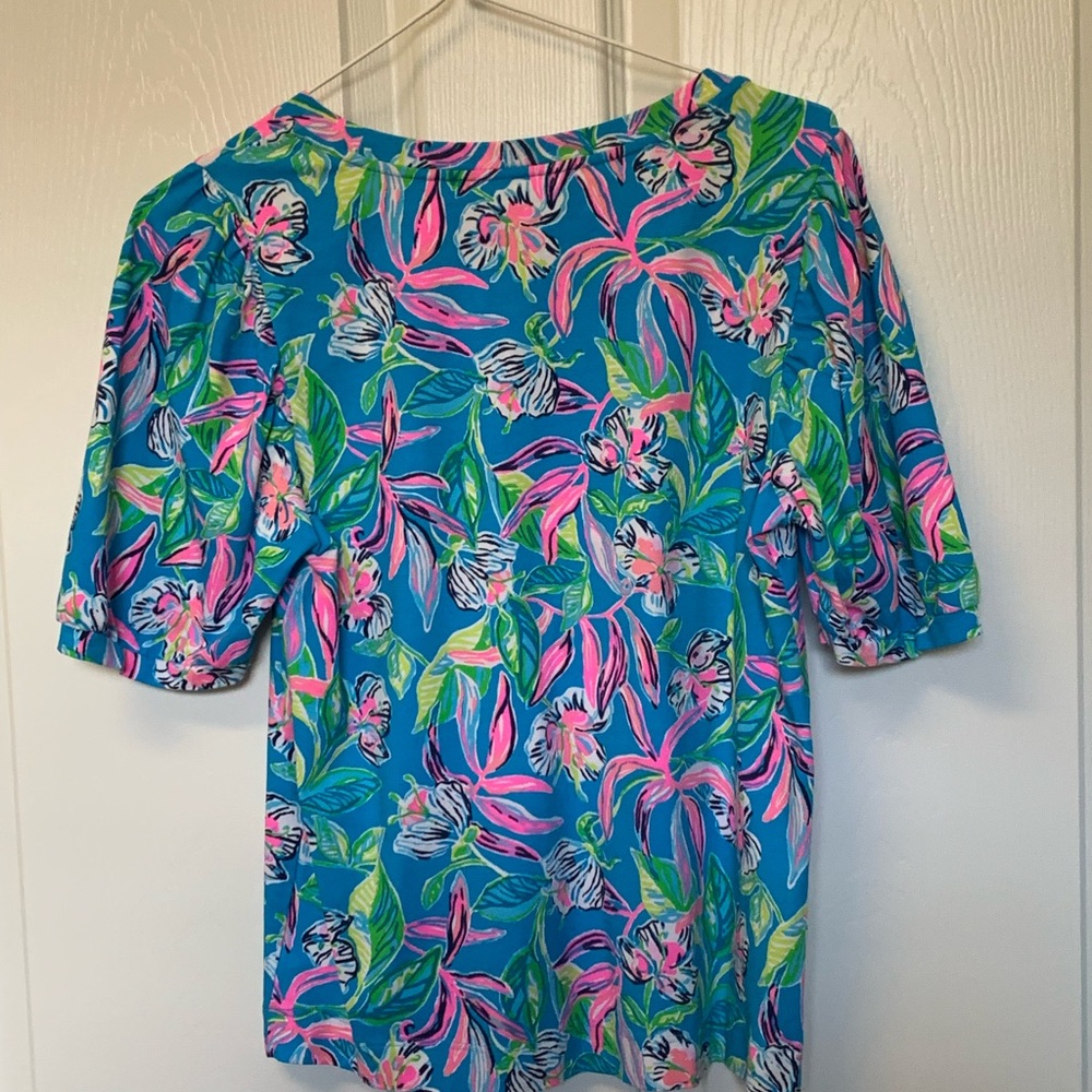 Floral Blue and Pink Women's Top
